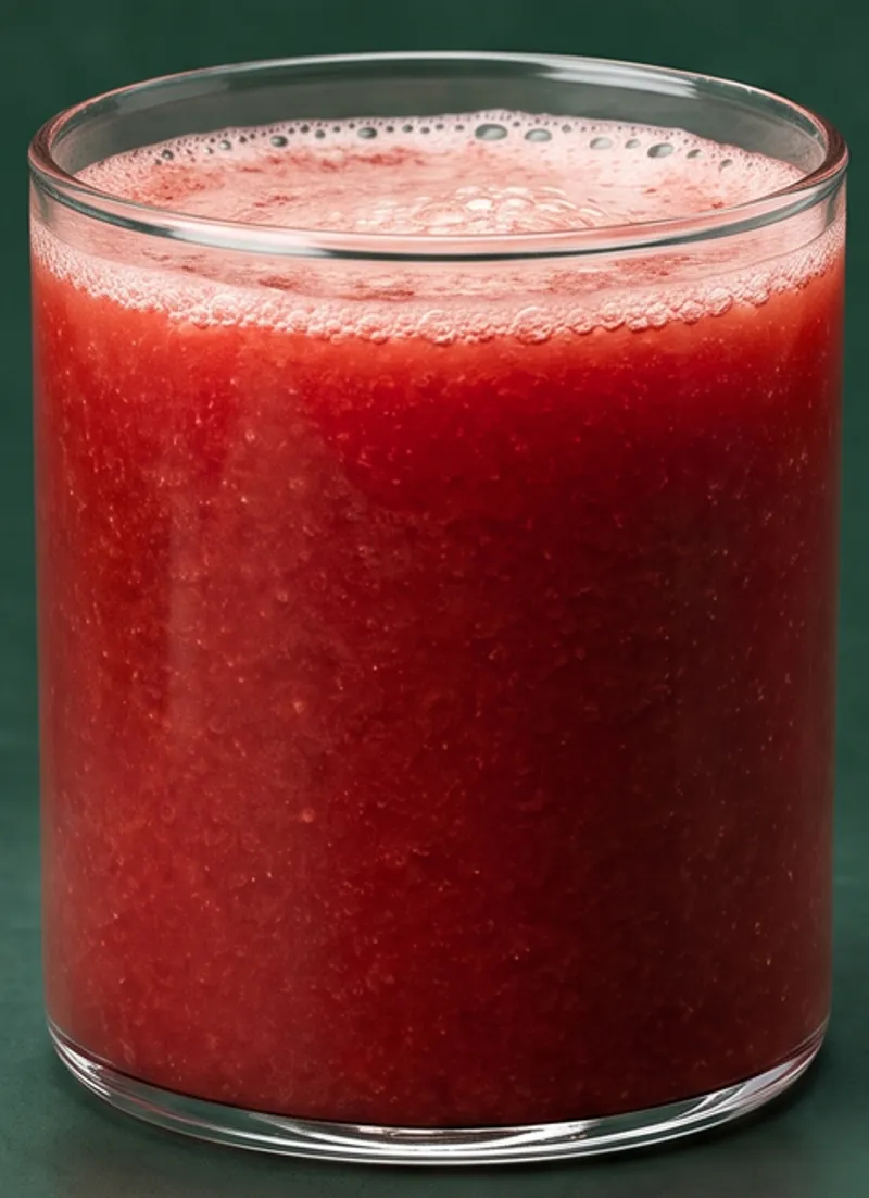 Cold pressed watermelon juice in a tumbler